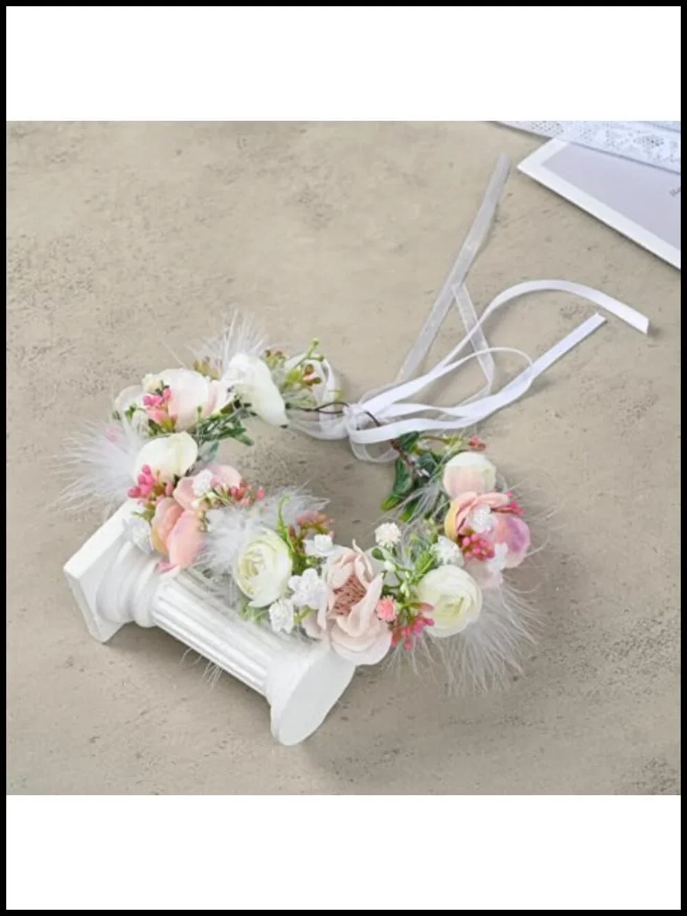 Handmade Silk Flower Crown Headpiece for Girls Toddler Wedding Party
